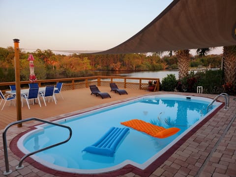 Private Heated Pool overlooking the beautiful Anclote River.