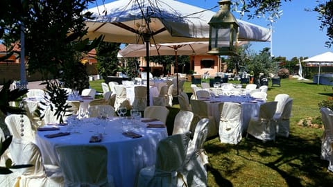 Outdoor banquet area