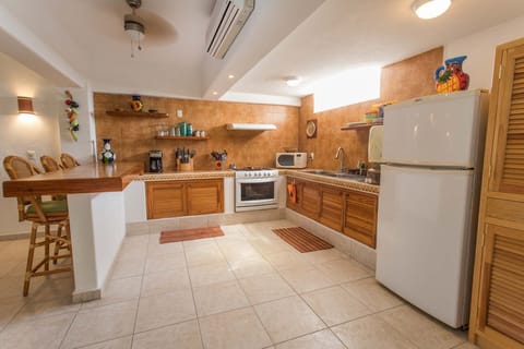 large kitchen with lots of light