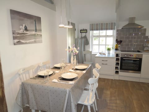Comfortable dining in the large kitchen space