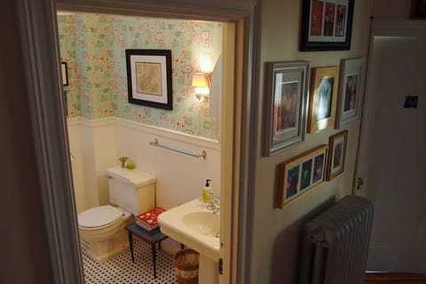 Second floor bathroom. Shower & tub.