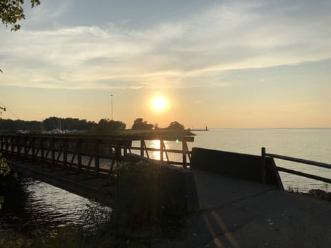 Bridge along walking path at Geneva State Park.
