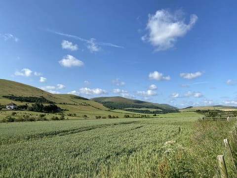 View down the valley of the Cheviot Hills from the front of our cottage