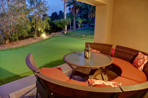 Patio with putting green
