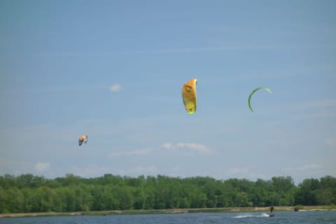 Kite boarding is popular on this nearby beach at Delta Park.