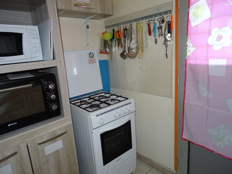 Fridge, microwave, oven, coffee/tea maker