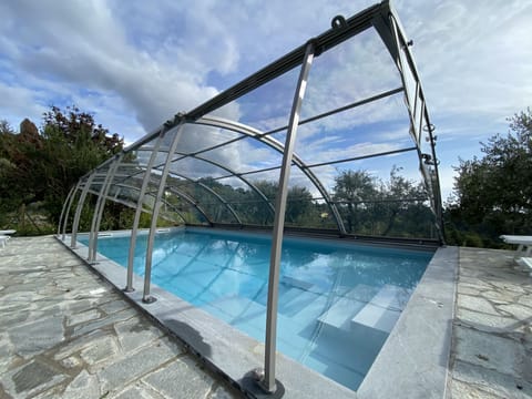 Indoor pool, outdoor pool, pool umbrellas, sun loungers