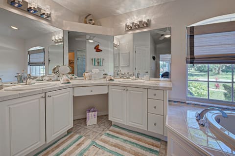 Bathtub, hair dryer, towels