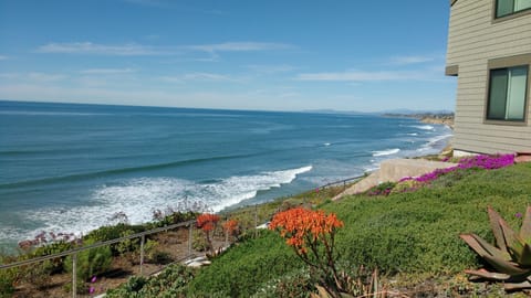 Walkway at cliff-side affords spectacular views and seats. 
