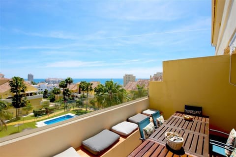 Fantastic sunny terrace with outdoor seating and stunning views