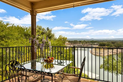 Balcony porch with seating table set