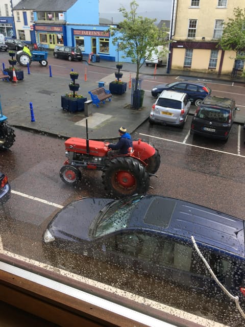 Tractor race. Taken from the apartment. 