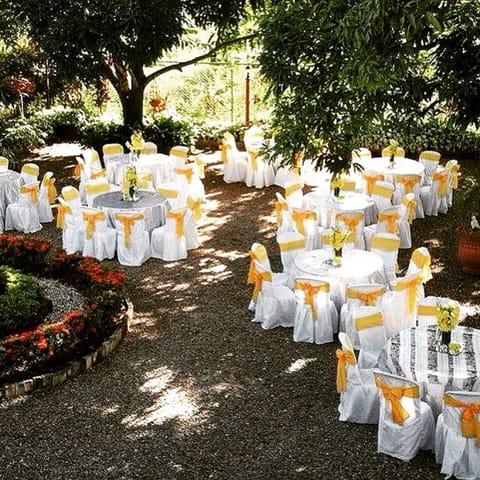 Outdoor banquet area