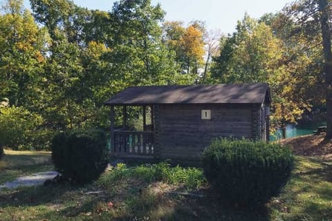 "Hank" Camping Cabin #1 at Bill Monroe Music Park & Campground located in Brown County, Indiana.