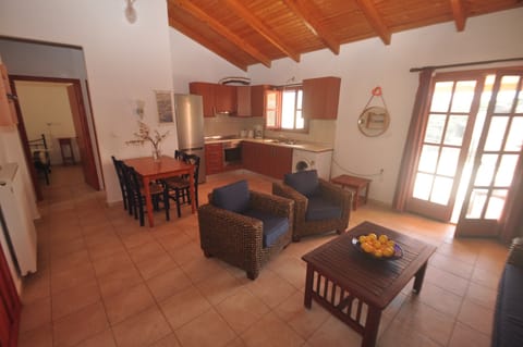 Living room with open plan kitchen