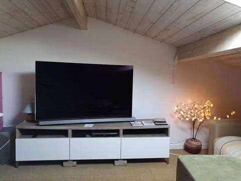 Smart TV, fireplace, DVD player, table tennis