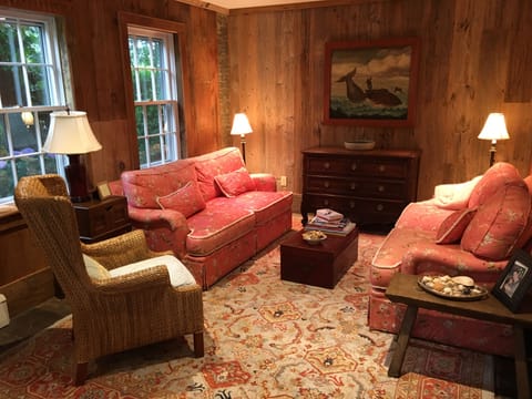 Downstairs living room invokes Nantucket's past