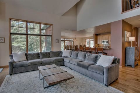 Cozy up on the oversized couch with a nice cup of hot coco