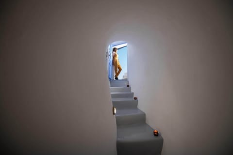 Cave steps to the terrace