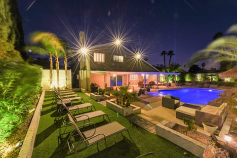 A heated pool, a waterfall pool