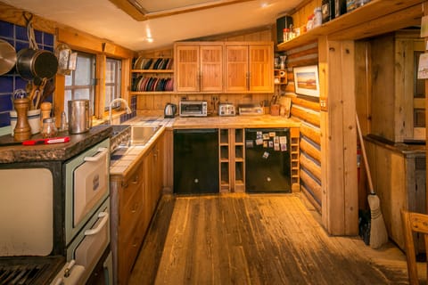 Main Cabin Kitchen and under thr counter refrigerators.