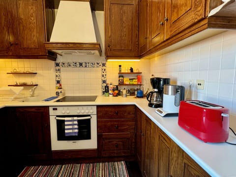 Fridge, oven, coffee/tea maker, electric kettle