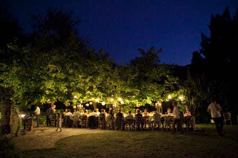 Outdoor banquet area