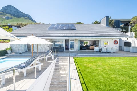 Property view with lions head at Clifton 4th. Solar Panels of the grid.