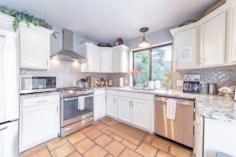 Modern stainless steel appliances for the chef