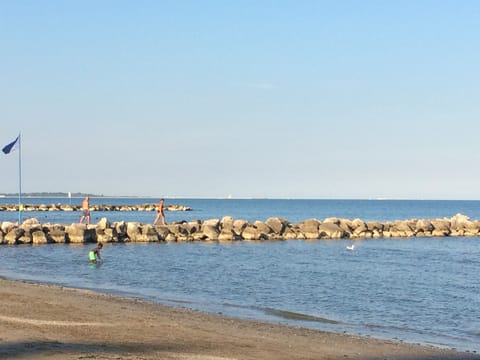 Beach nearby, sun loungers