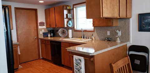 Kitchen from the dining room table