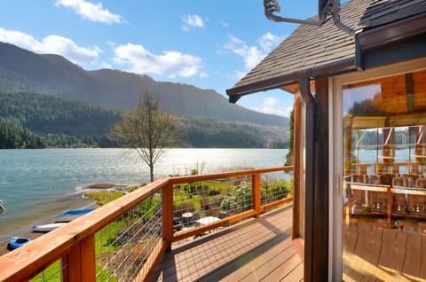 Perched perfectly above the lake for sweeping 180 degree lake & mountain views.