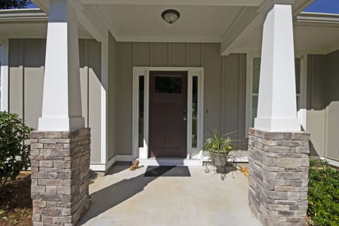 Inviting covered entrance with keyless entry