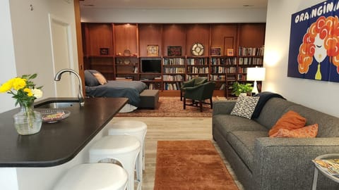 It really is spacious! Walk in from the private entrance and see for youself.