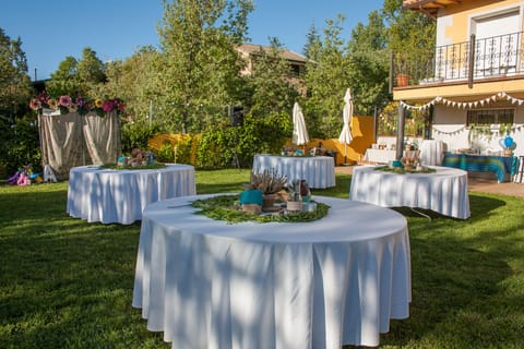 Outdoor banquet area