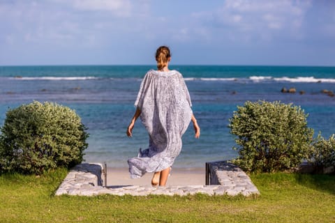 On the beach, beach towels