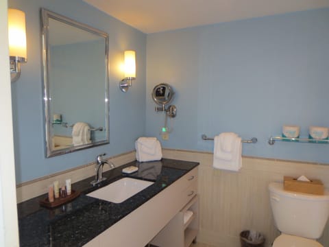 Bathroom | Hair dryer, towels, shampoo, toilet paper