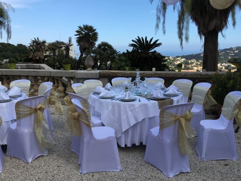 Outdoor banquet area