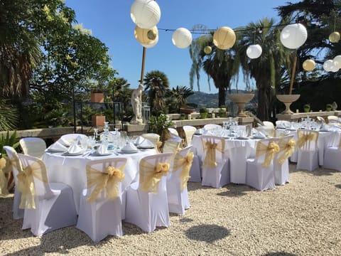 Outdoor banquet area