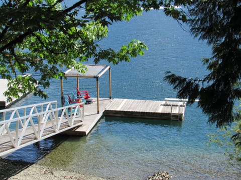Private each and dock directly on our property.  Direct lakefront!