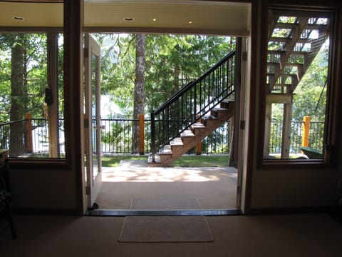View from the open bedroom / rec room. Every bedroom has a view of the lake!