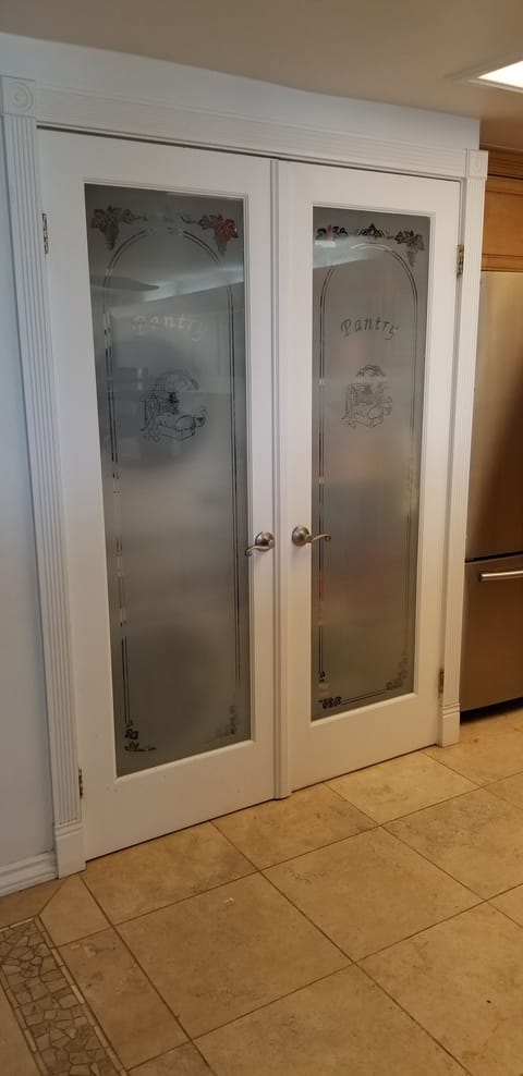 This is where the washer and dryer are located in the kitchen.