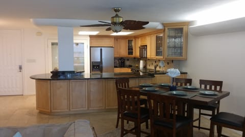 A fantastic, fully equipped kitchen with new utensils and some new appliances.