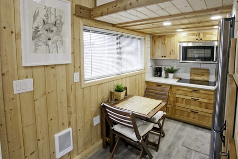 Table folds out for more eating space if needed