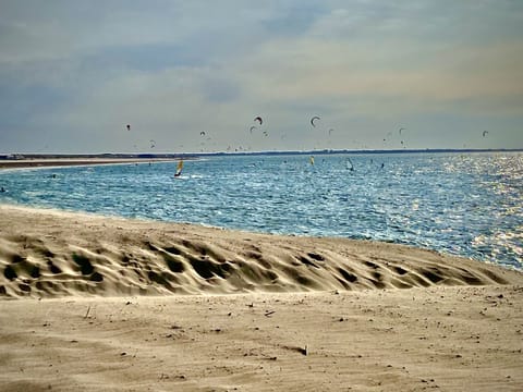 Beach nearby, sun loungers