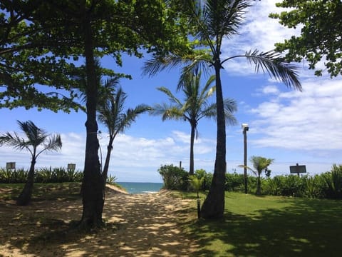 On the beach, sun loungers