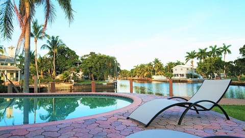 Pool deck, late evening.