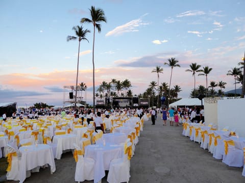 Outdoor banquet area