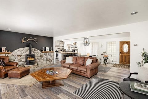 Enjoy a warm fire on cold nights while watching the sun set on Mount Sopris