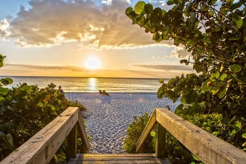 Beach nearby, sun loungers, beach towels